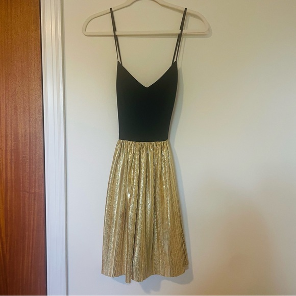 Black and gold Amanda Uprichard mini dress - Picture 1 of 4